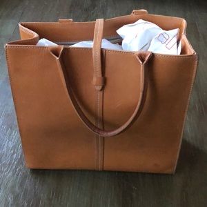 Italian tan leather handbag